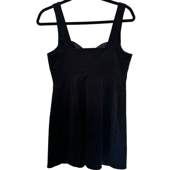 TOPSHOP Corduroy Zip Front Mini Jumper Black Dress in women’s us 6 - Picture 5 of 6